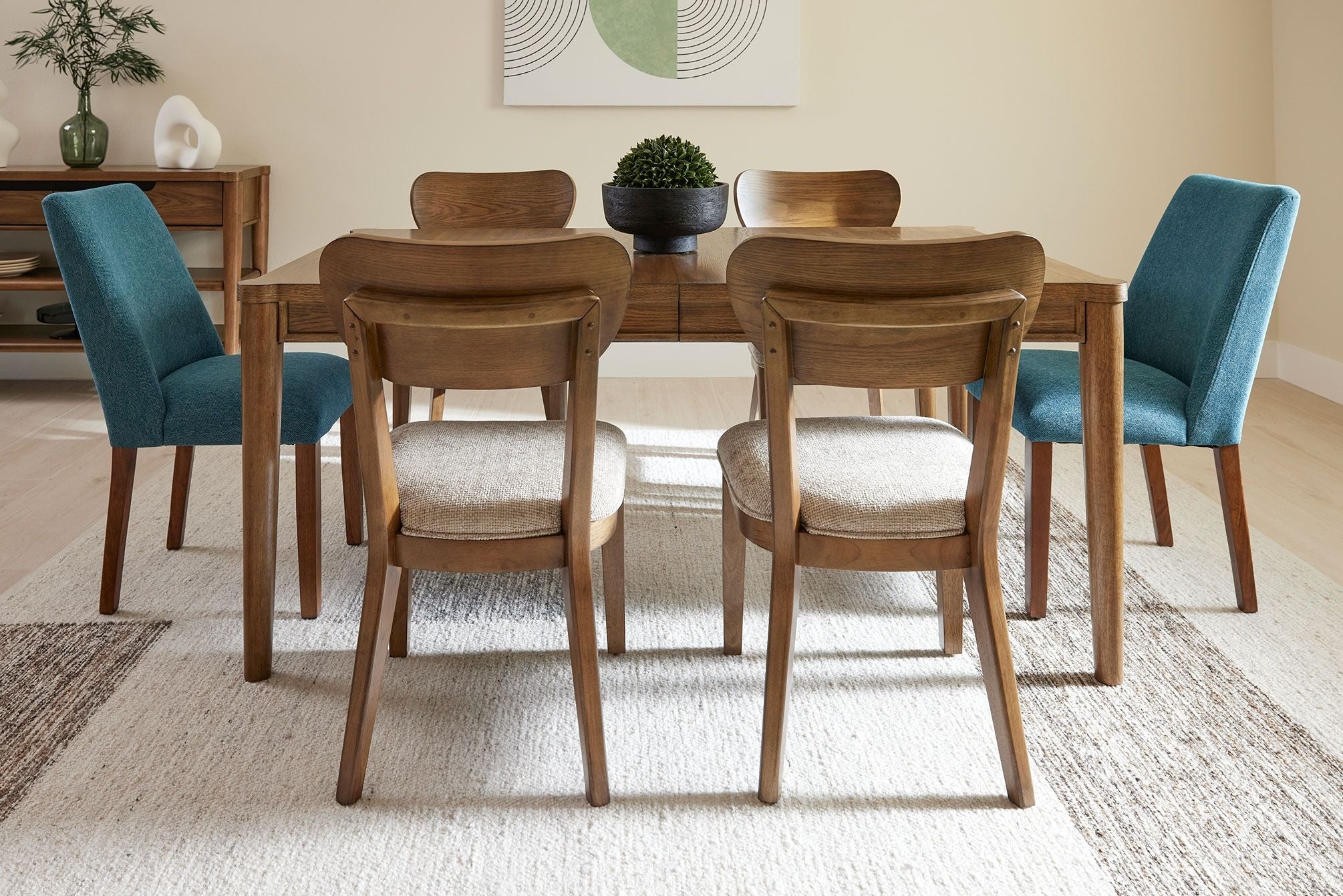 Lyncott - Dining Uph Side Chair (Set of 2) - Blue / Brown