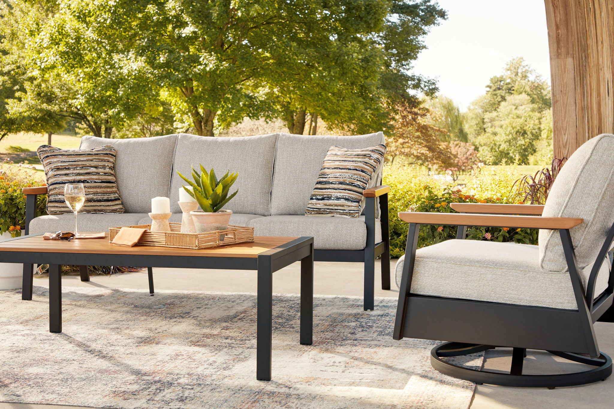 Carmel Highlands - Sofa, Chairs, Table Set (Set of 4) - Dark Brown