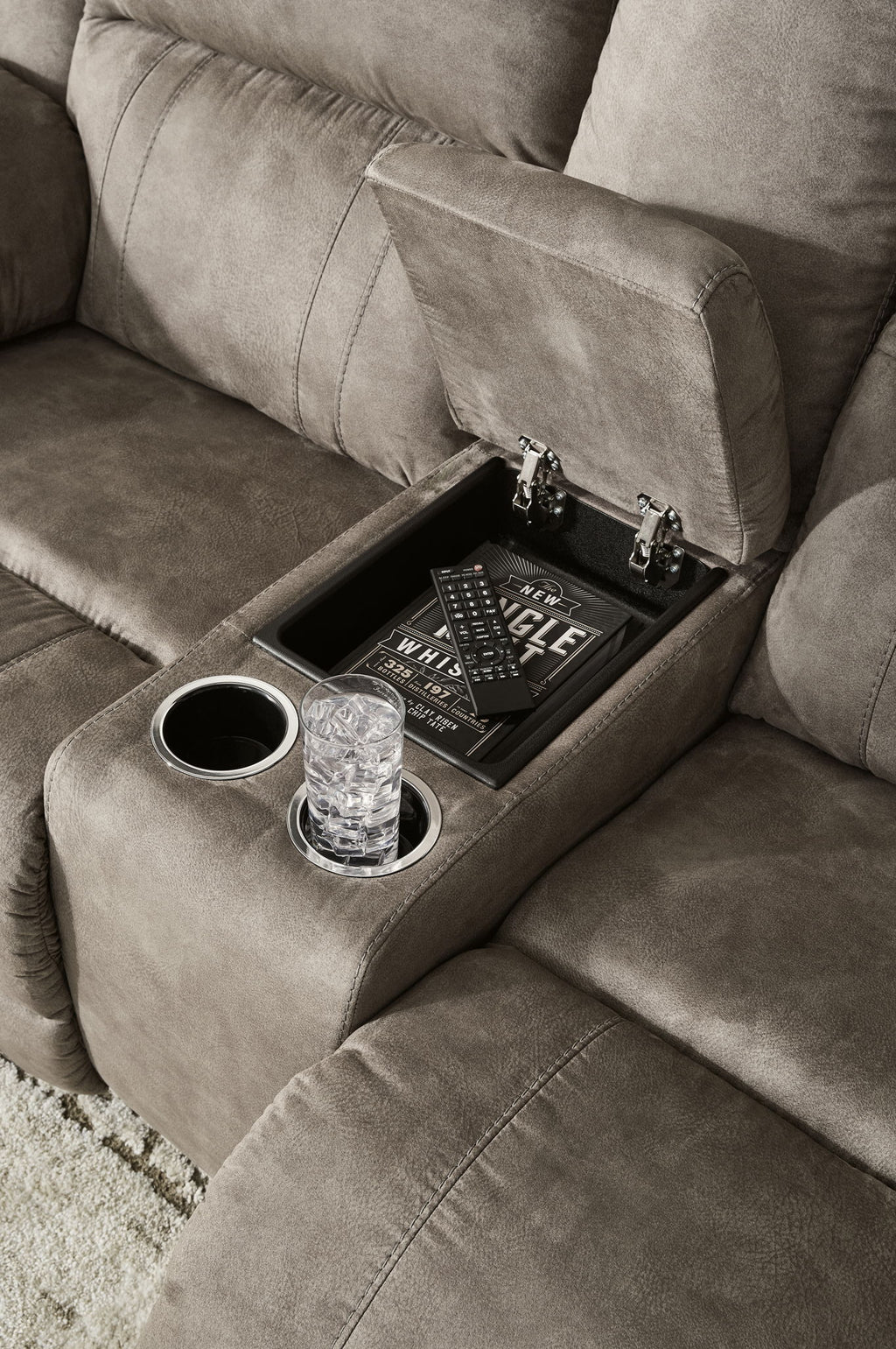 Laresview - Dbl Reclining Loveseat with Console - Fossil