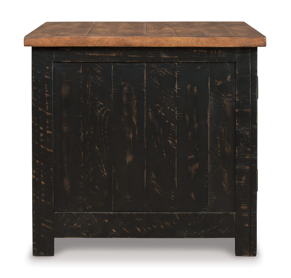 Valebeck - Rectangular End Table - Black / Brown