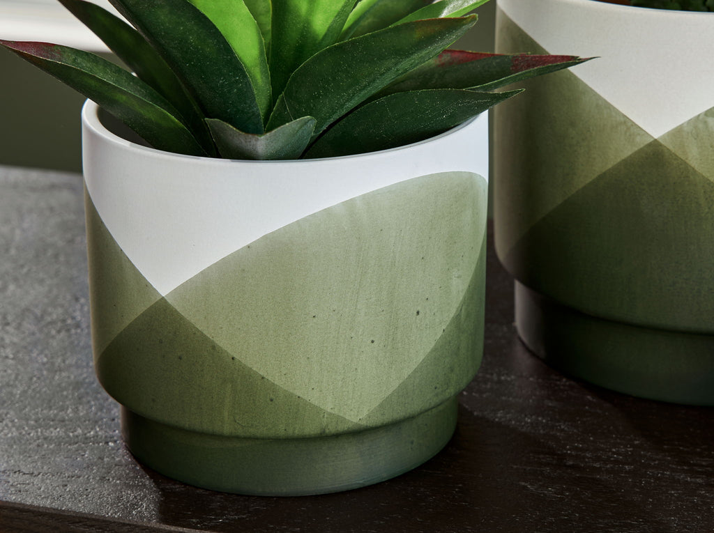 Ardenridge - Planter Set (Set of 2) - Green / White