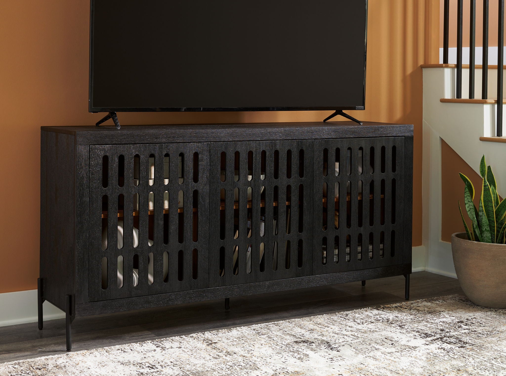 Vallisburg - Accent Cabinet - Black / Natural