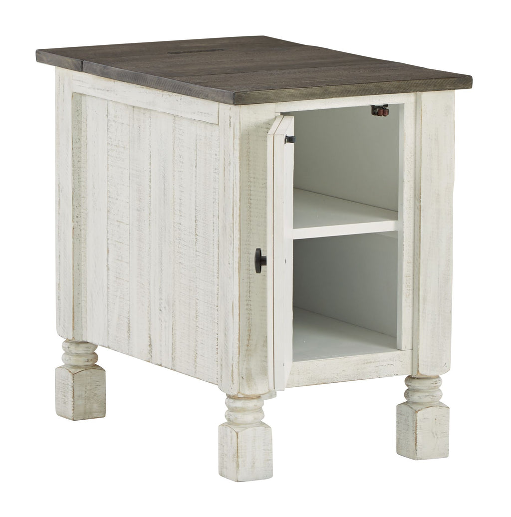 Havalance - Chair Side End Table - White / Gray