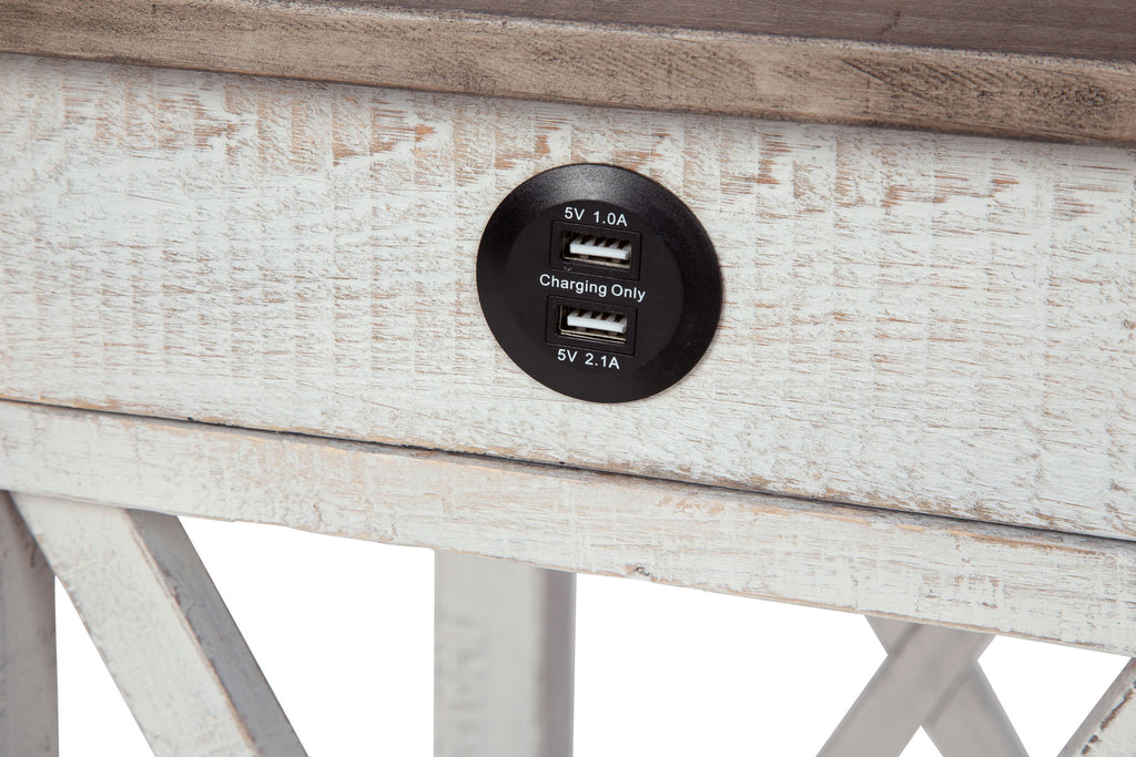 Adalane - Accent Table - White / Gray