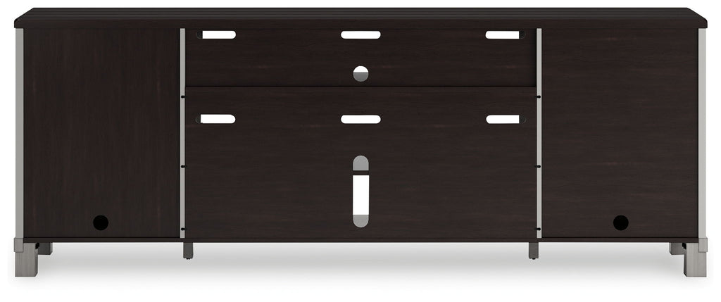 Darborn - XL TV Stand W/Fireplace Option - Gray / Brown