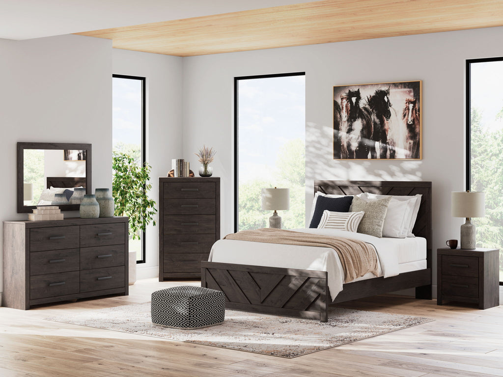 Prendonea - Dresser and Mirror - Charcoal