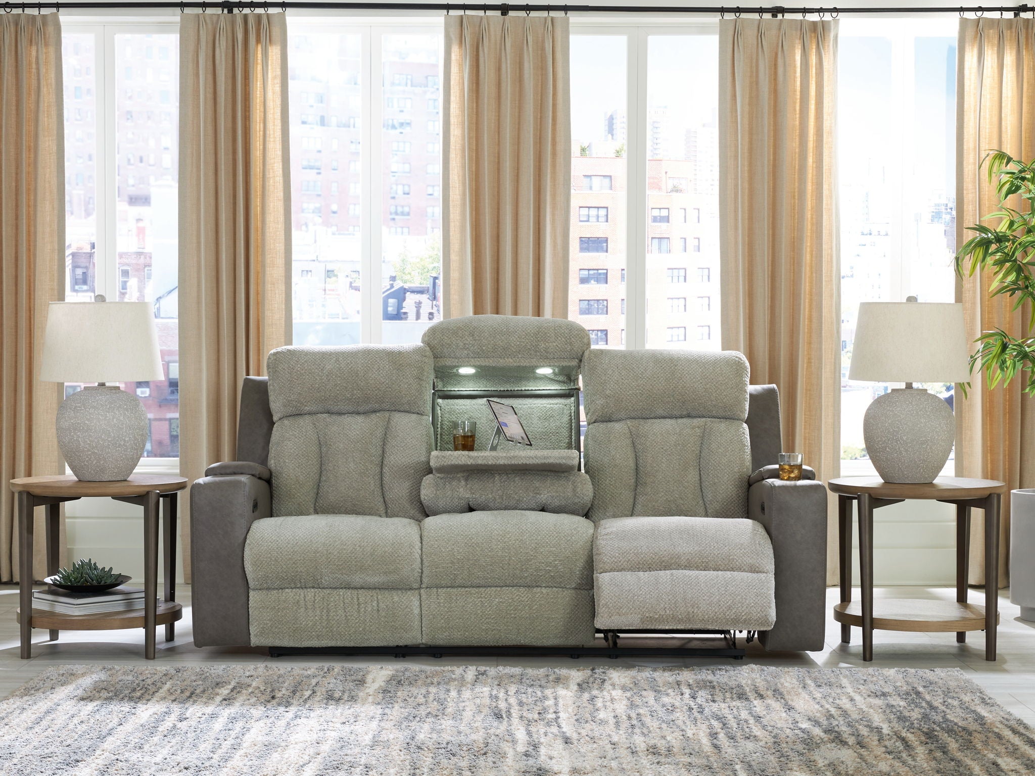 WhipLash - Power Reclining Sofa With Adj Headrest - Sisal