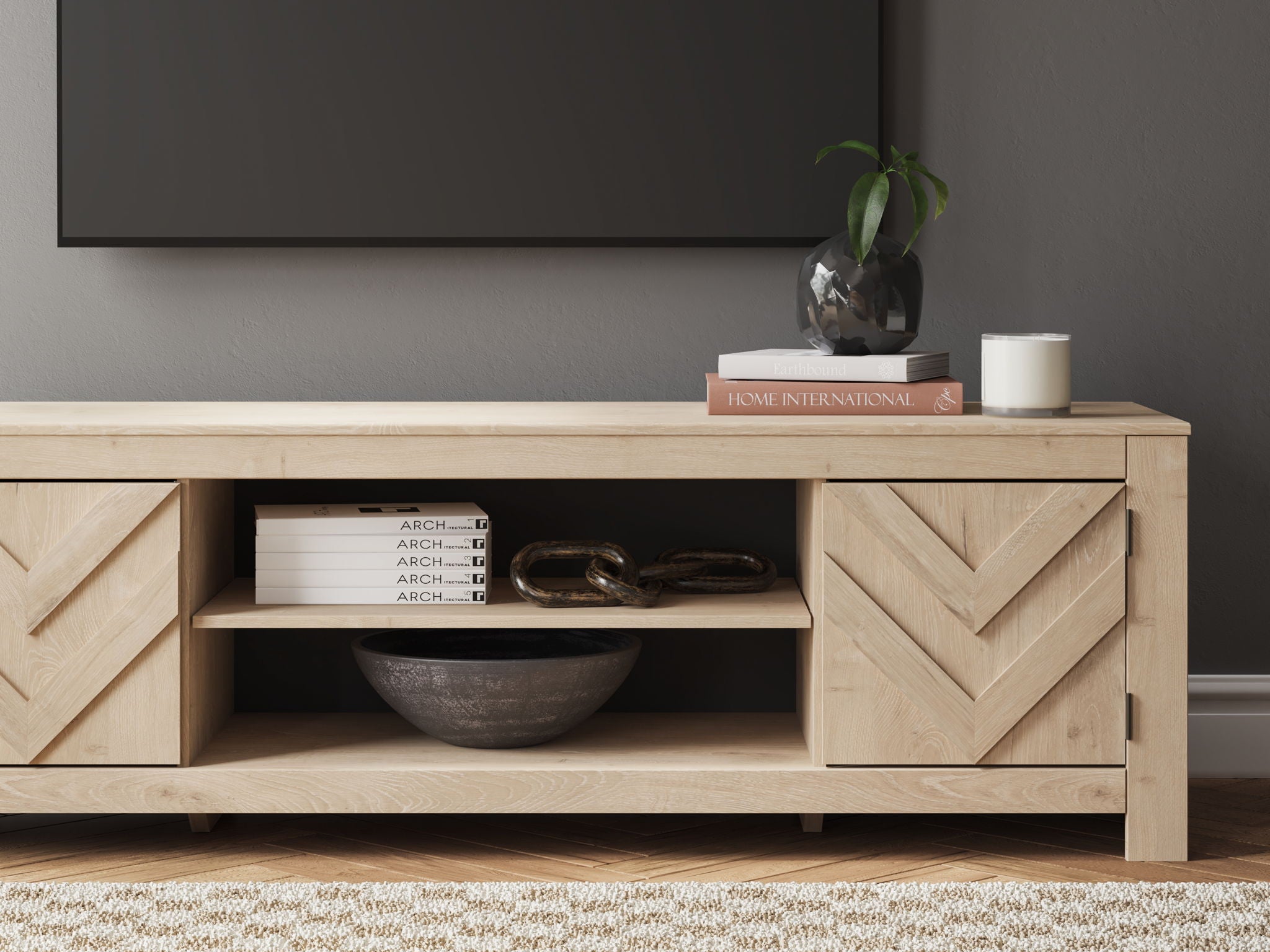 Cayboni - LG TV Stand With Fireplace Option