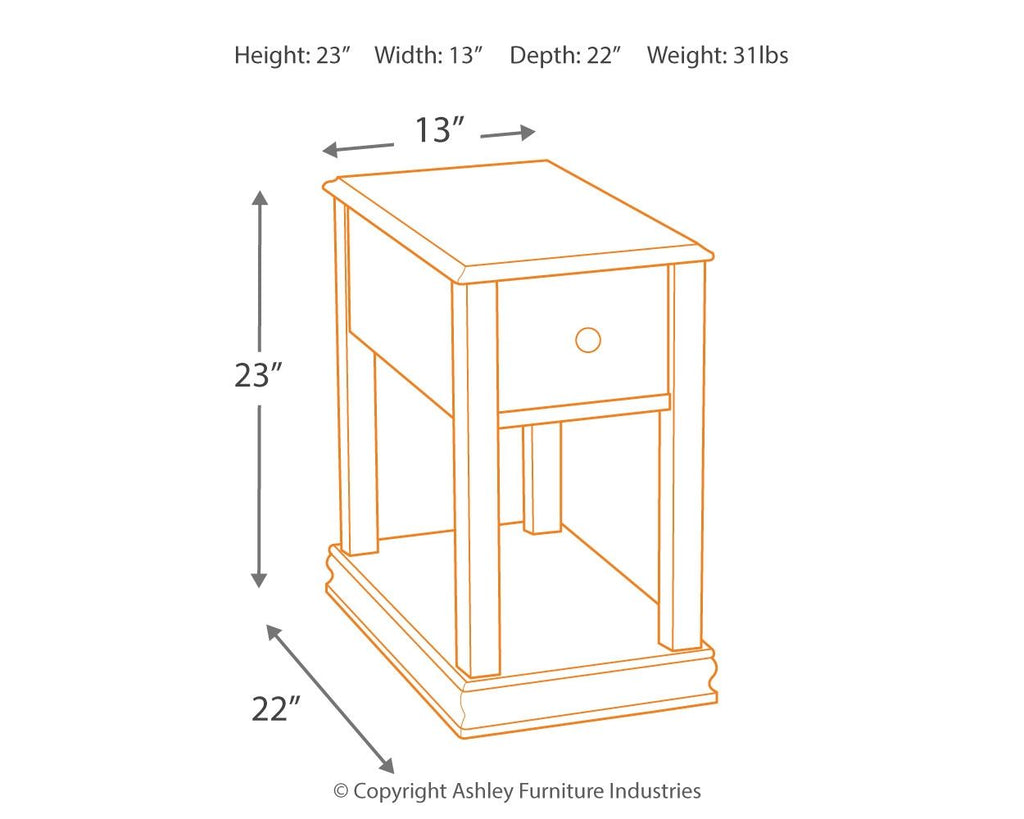Breegin - Chair Side End Table - Removable Tray - Brown