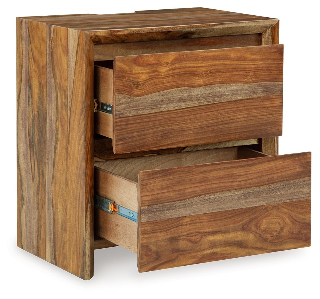 Dressonni - Two Drawer Night Stand - Brown