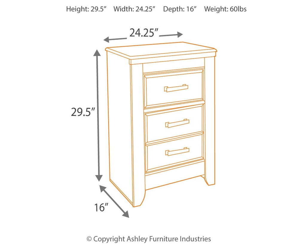 Juararo - Two Drawer Night Stand - Dark Brown