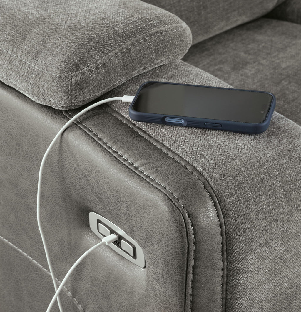 Mixed Motion - Power Reclining Loveseat With Console / Adjustable Headrest