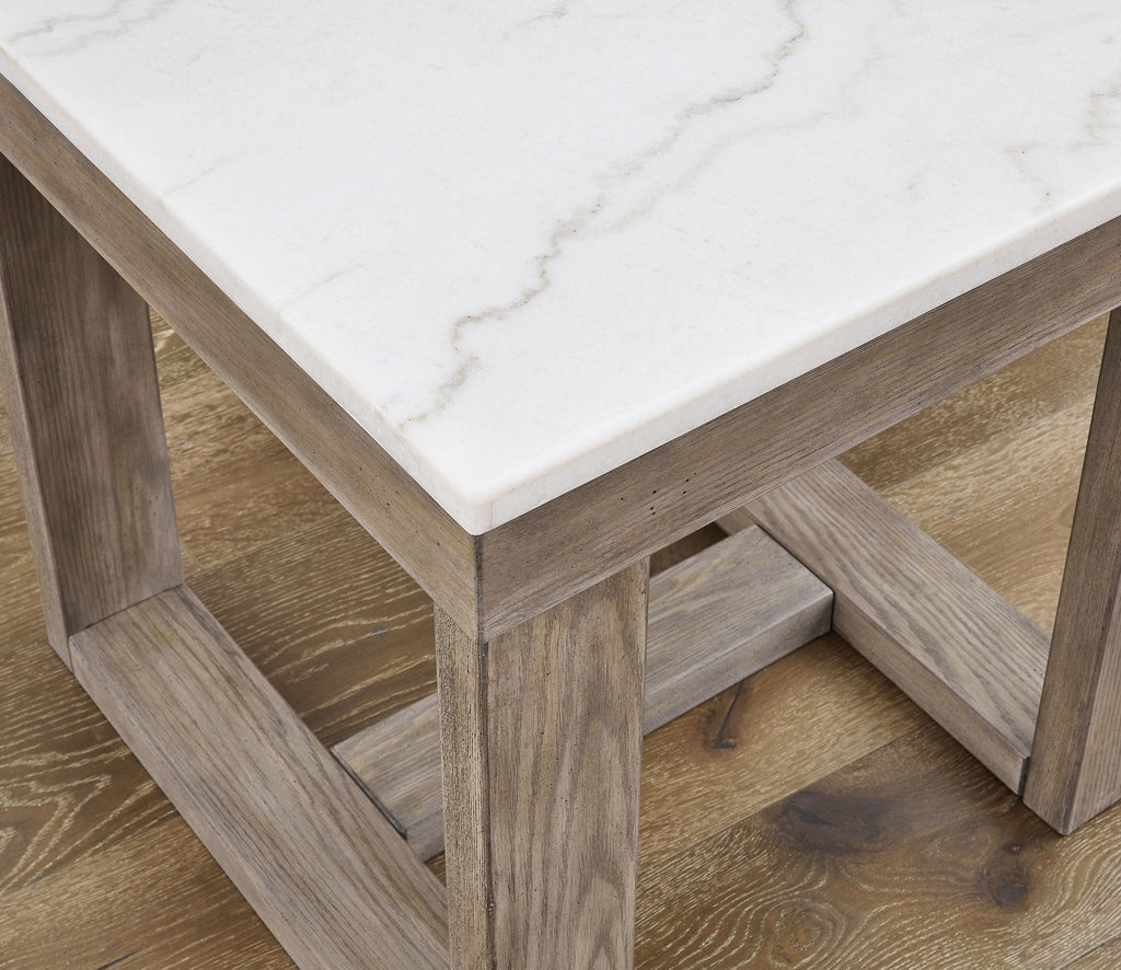 Loyaska - Square End Table - Brown / Ivory