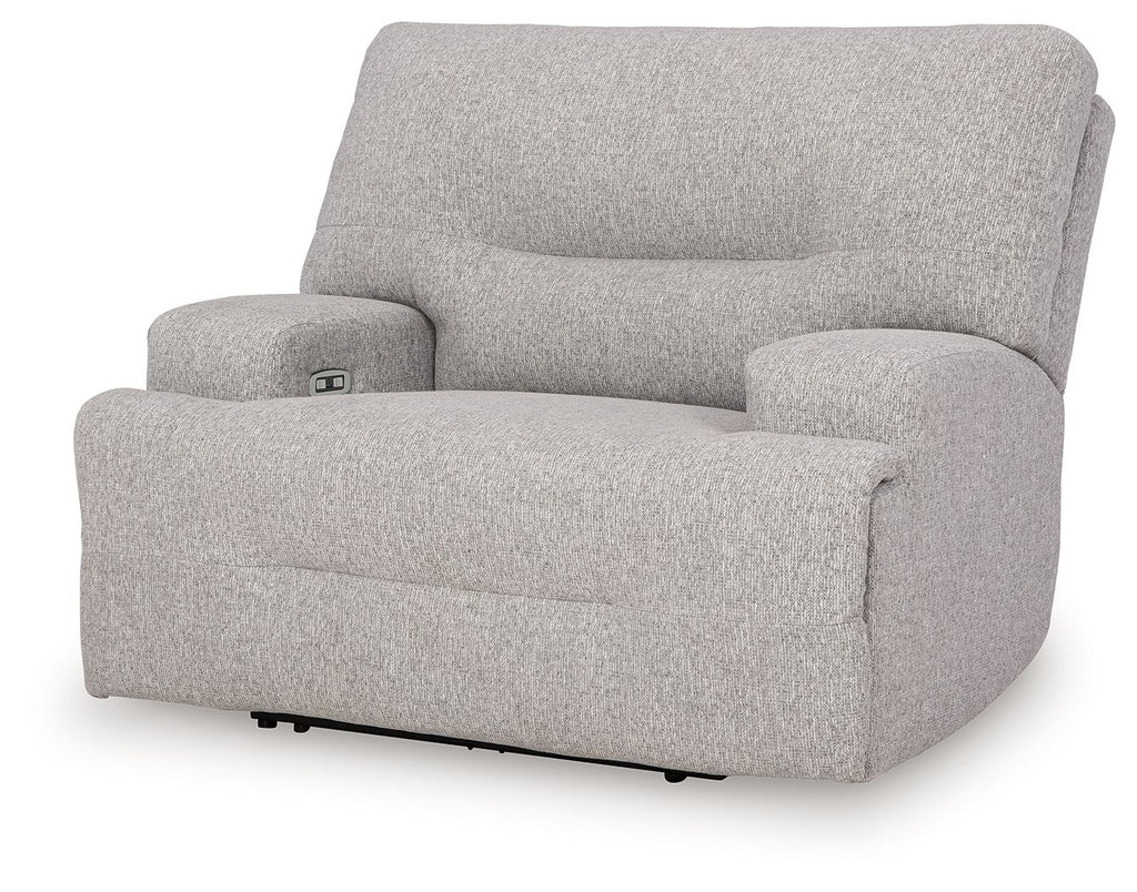 Acklen Place - 4 Pc. - 3-Piece Power Reclining Sectional Sofa With Raf Chaise, Wide Seat Power Recliner - Pewter