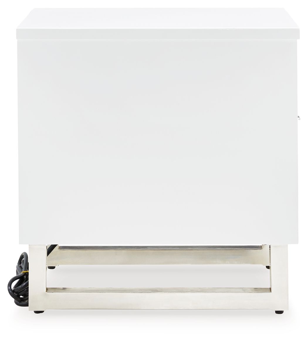 Gardoni - Chair Side End Table - White / Black