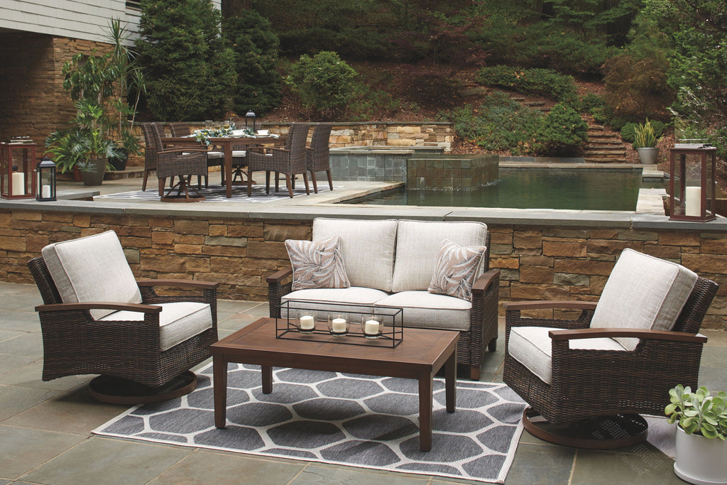 Paradise Trail - Loveseat w/Cushion - Medium Brown