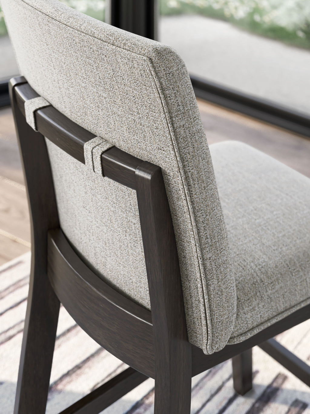 Neymorton - Upholstered Barstool (Set of 2) - Dark Grayish Brown
