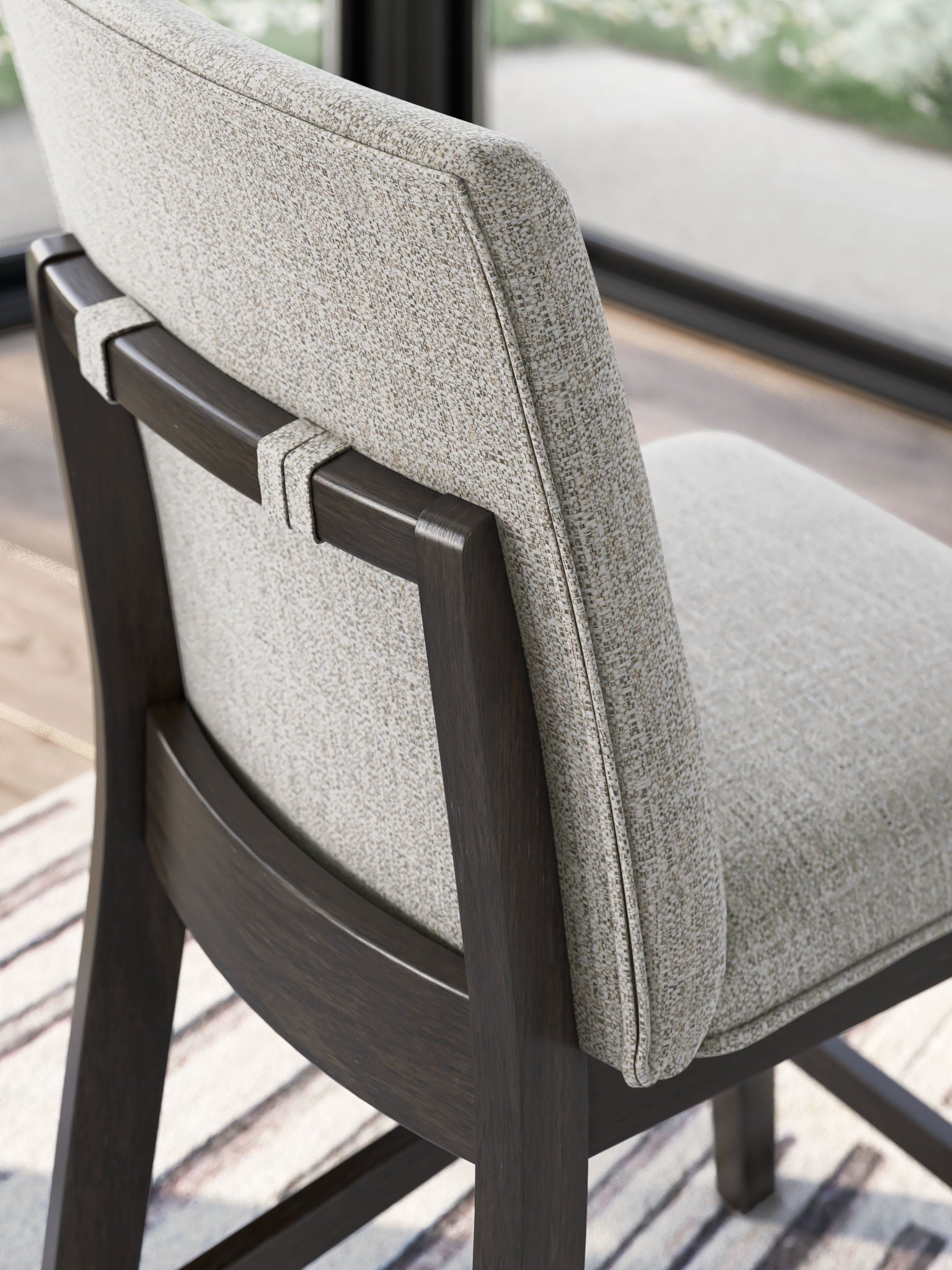 Neymorton - Upholstered Barstool (Set of 2) - Dark Grayish Brown