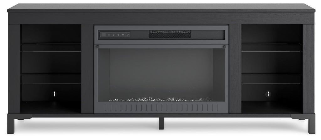 Cayberry - TV Stand With Fireplace - Black
