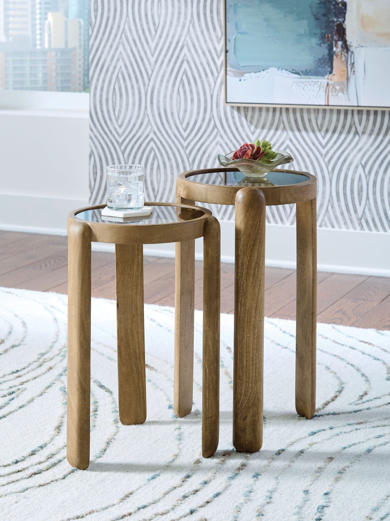 Jossor - Accent Table Set (Set of 2) - Light Brown