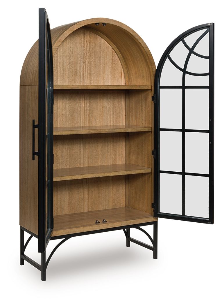 Gwenwich - Accent Cabinet - Natural / Black