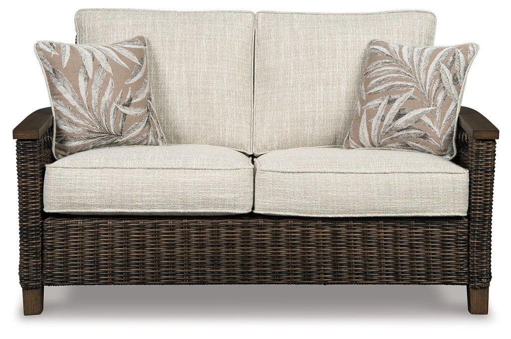 Paradise Trail - Loveseat w/Cushion - Medium Brown