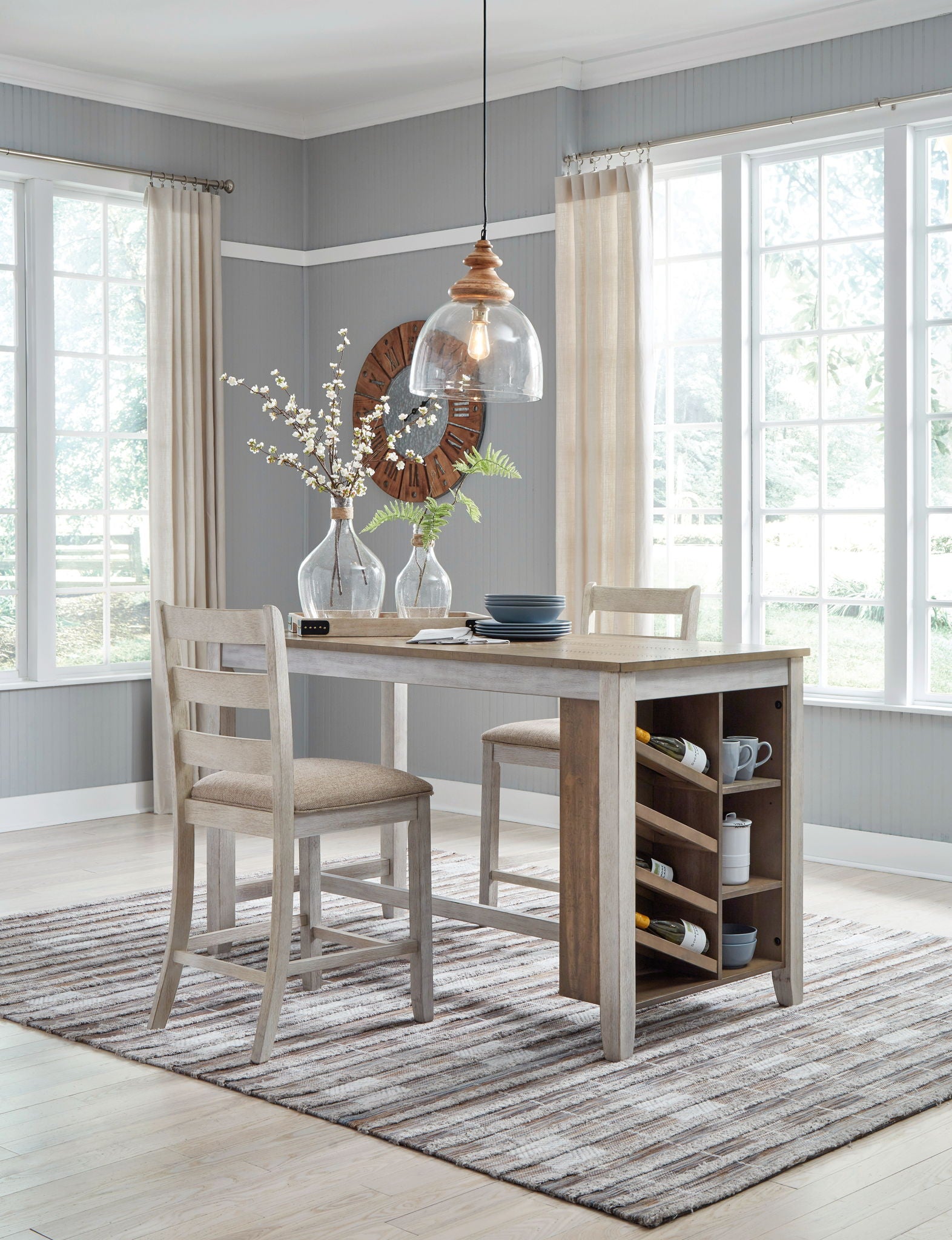 Skempton - Rectangular Counter Table With Storage - White