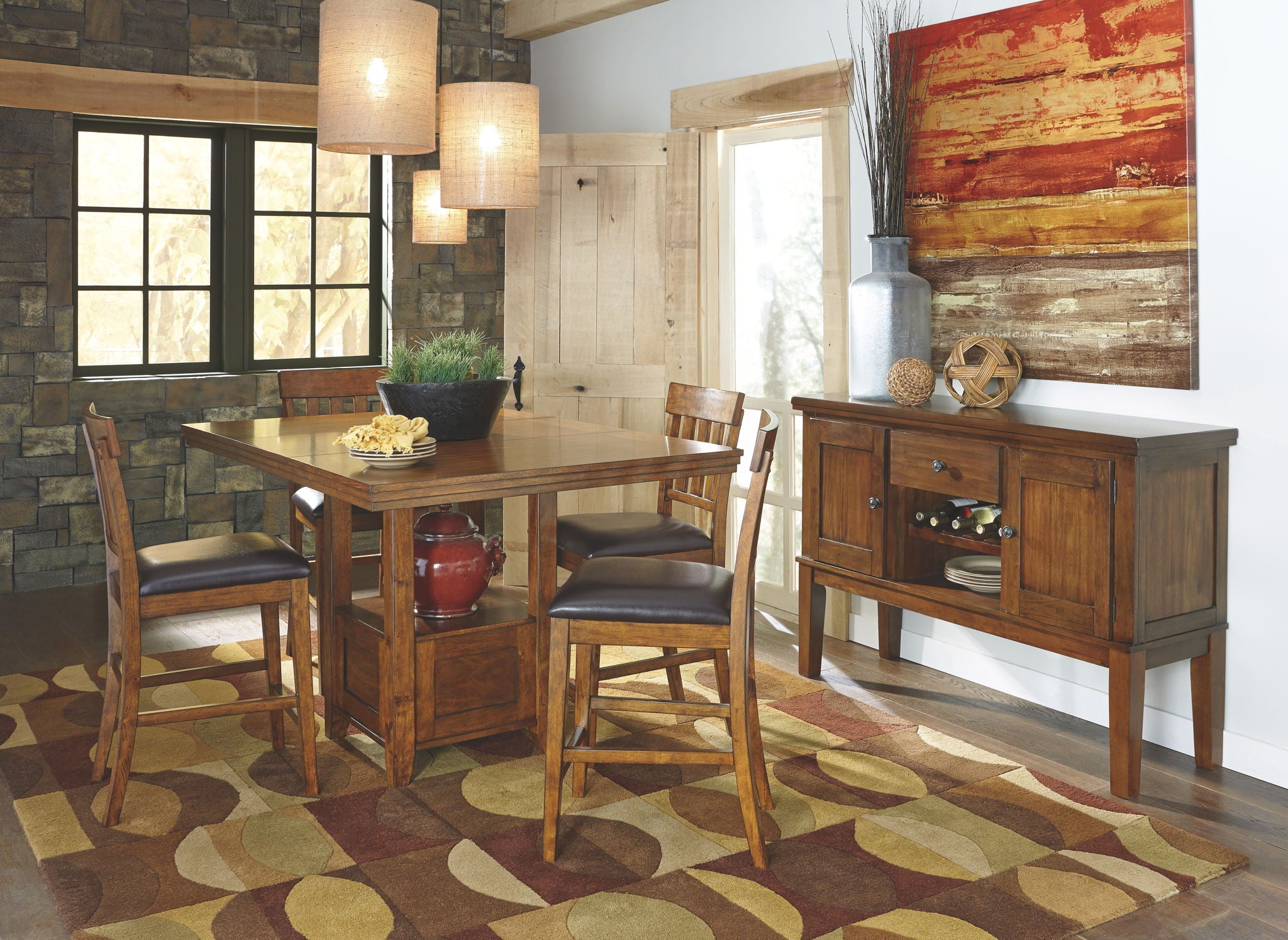 Ralene - Upholstered Barstool (Set of 2) - Medium Brown