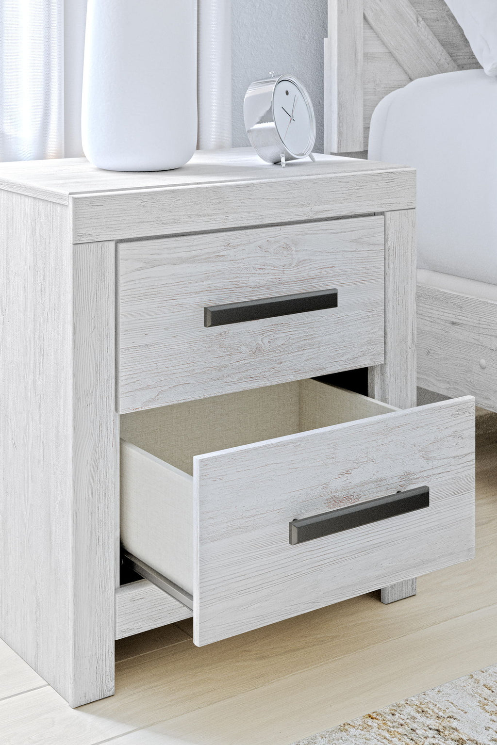 Cayboni - Two Drawer Night Stand - Whitewash