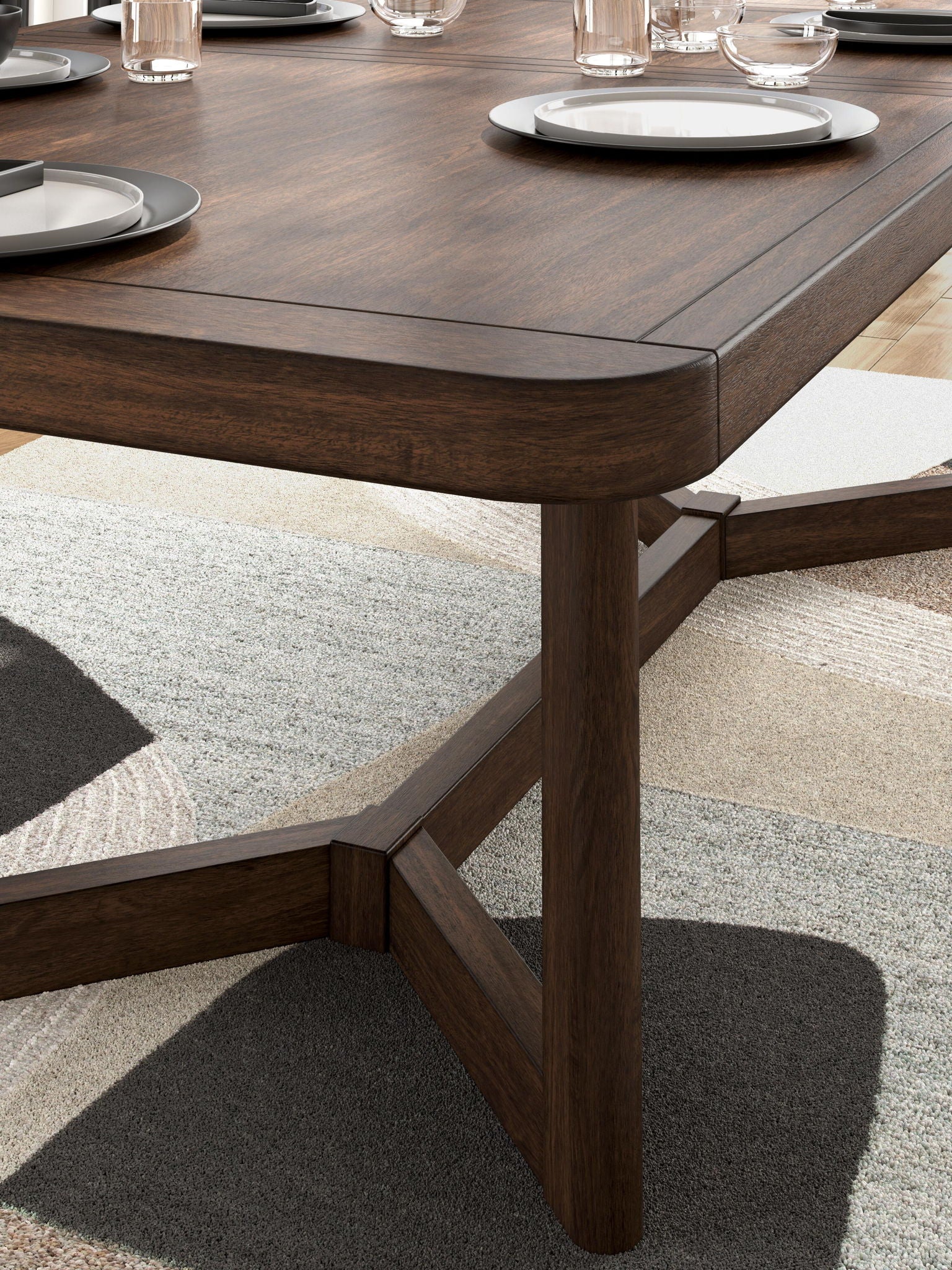 Dilenno - Rectangular Dining Room Extension Table - Dark Brown