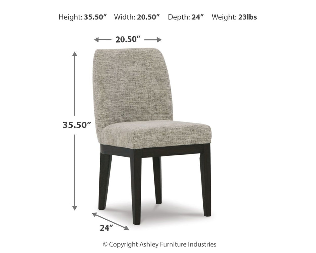 Burkhaus - Dining UPH Side Chair (Set of 2) - Beige / Dark Brown