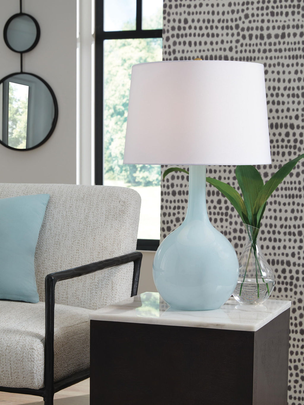 Rylanton - Glass Table Lamp - Aqua
