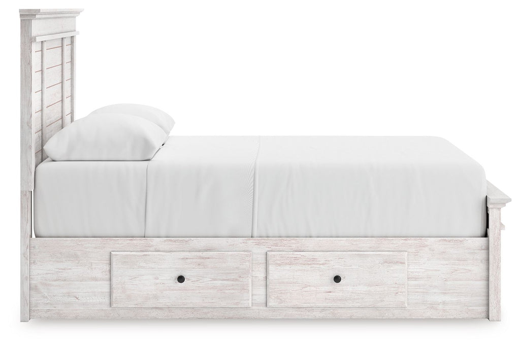 Makidern - Panel Storage Bed With 2 Under Bed Storage Units