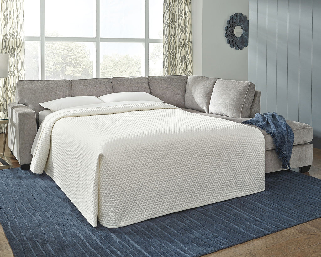 Altari - Right Arm Facing Corner Chaise With Sleeper 2 Pc Sectional - Alloy