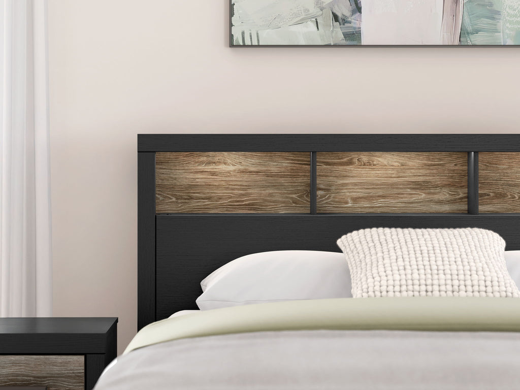 Broachmyn - Lighted Bookcase Panel Bed