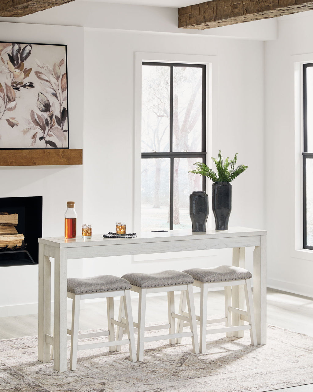 Robbinsdale - Rectangular Dining Room Counter Table Set (Set of 4) - Antique White