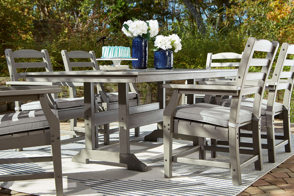 Visola - RECT Dining Table w/Umb OPT - Gray