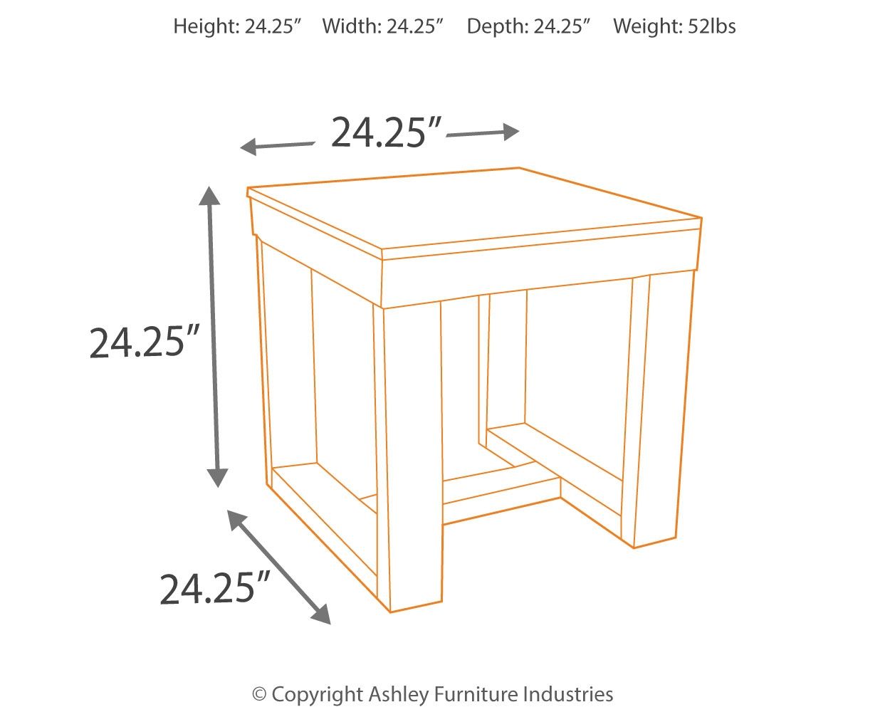 Watson - Square End Table - Dark Brown