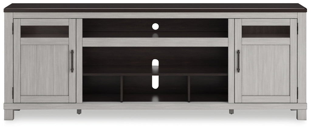 Darborn - XL TV Stand W/Fireplace Option - Gray / Brown