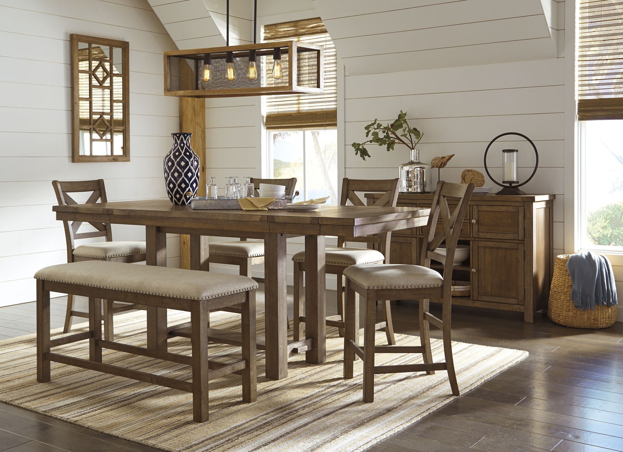 Moriville - Double UPH Bench  - Beige