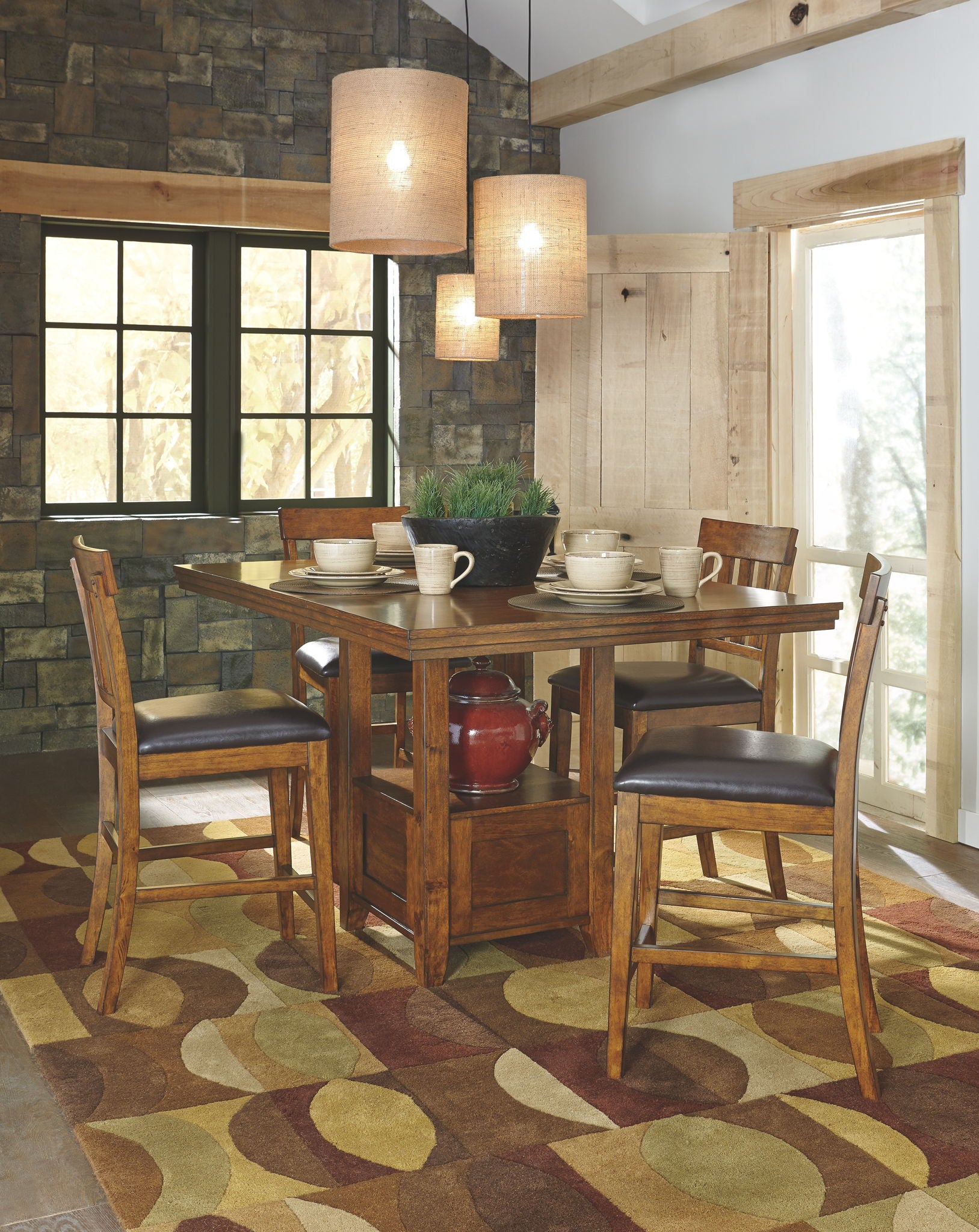 Ralene - Upholstered Barstool (Set of 2) - Medium Brown
