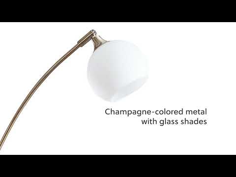 Taliya - Metal Arc Lamp  - Champagne / White