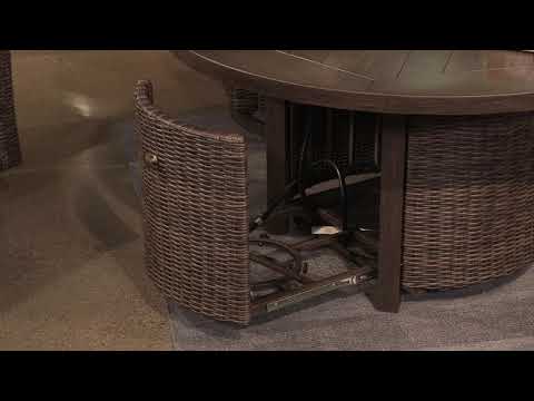 Paradise Trail - Round Fire Pit Table - Medium Brown