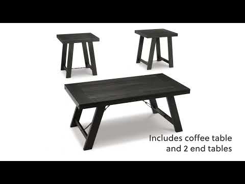Noorbrook - Occasional Table Set (Set of 3) - Black / Pewter