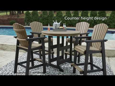 Fairen Trail - Square Counter TBL w/Umb OPT - Black / Driftwood
