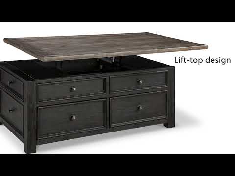 Tyler Creek - Lift Top Cocktail Table - Grayish Brown / Black