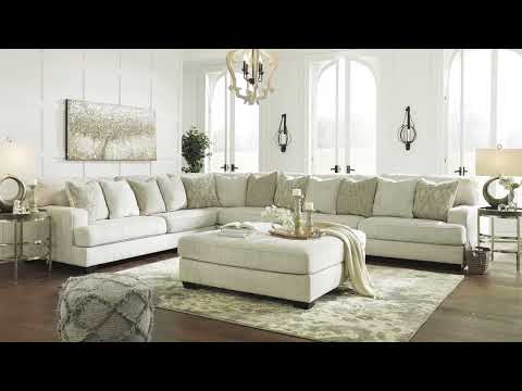 Rawcliffe - Oversized Accent Ottoman - Parchment
