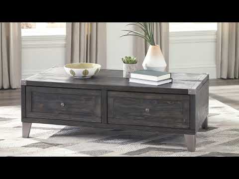 Todoe - Lift Top Cocktail Table - Dark Gray